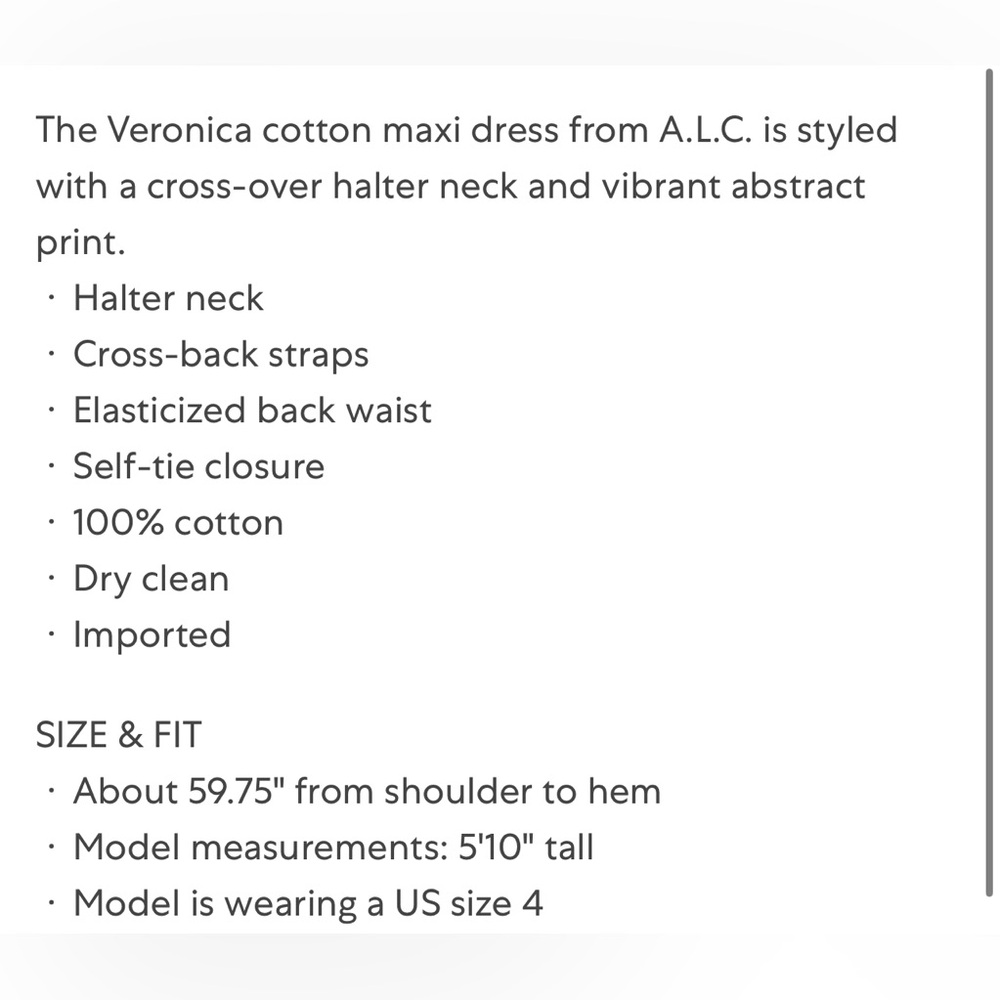 A.L.C. Veronica Abstract Halter Maxi Dress - Picture 6 of 6